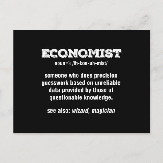 経済学生課税先生経済学者 ポストカード (正面)