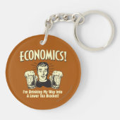 経済学:低税ブラケットの飲用 キーホルダー (裏面)