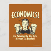 経済学: 低税率で飲む ポストカード (正面)