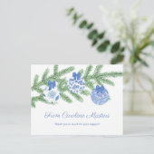 経済的な休日モミの木のバウブルサンキューサンキュー ポストカード (スタンド正面)