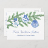 経済的な休日モミの木のバウブルサンキューサンキュー ポストカード (正面/裏面)