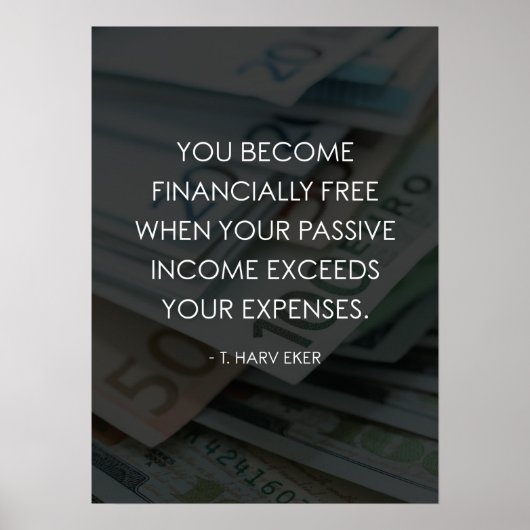経済的に無料 – 受動的な収入と費用 ポスター (正面)