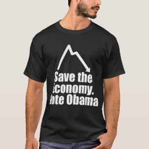 経済、投票オバマを救って下さい Tシャツ