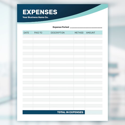 経費追跡ログビジネス型枠メモ帳 ノートパッド
