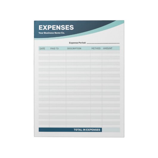 経費追跡ログビジネス型枠メモ帳 ノートパッド (回転)