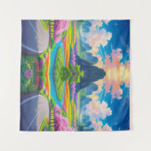 「経路は春を通る – ファンタジーフローラ タペストリー (正面(横))