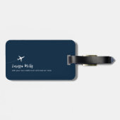 経路エレガント付き点々のある飛行機 ラゲッジタグ (裏面横)