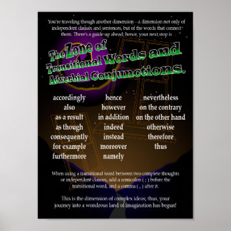 経過語及び副詞的接続詞 ポスター