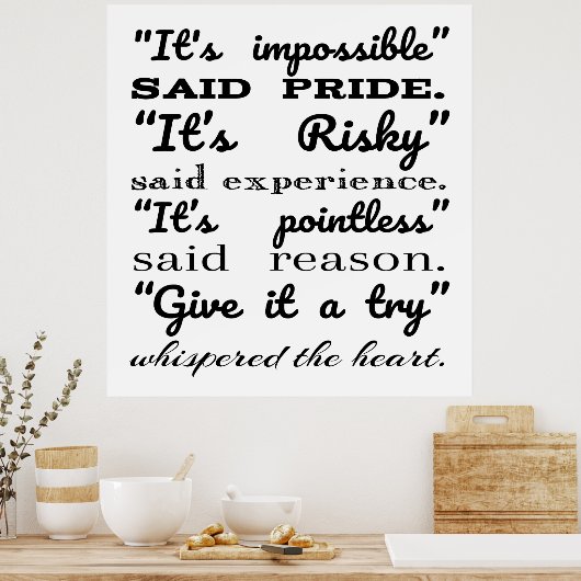 経験が危険だというプライドは不可能と言える ポスター (キッチン)