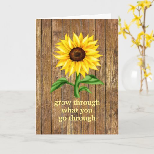 経験を通じて成長すやる気を起こさせるる カード (黄色い花)