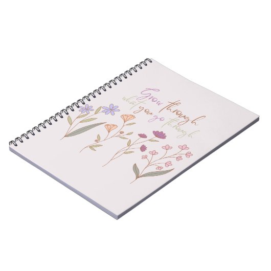 経験を通じて成長する |花模様1 ノートブック (左側)