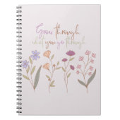 経験を通じて成長する |花模様1 ノートブック (正面)