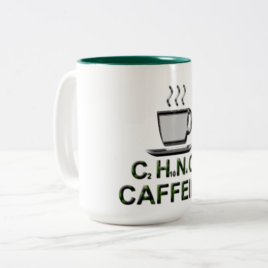 経験式カフェインおもしろいコーヒーマグデザイン ツートーンマグカップ (正面左)