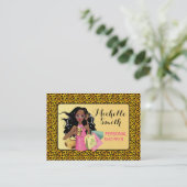 経験豊富な買い物客アフリカ系アメリカ人の名刺 名刺 (スタンド正面)