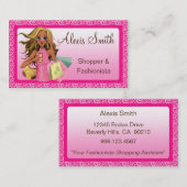 経験豊富な買い物客ピンク標準名刺 名刺 (正面/裏面)