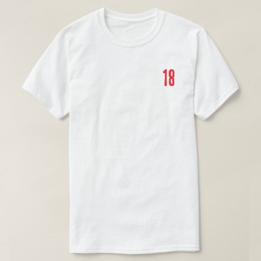 経験18年のグラフィックTシャツ Tシャツ (デザイン正面)