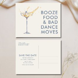 結おもしろいユニーク婚の日付の保存 案内ポストカード