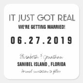 結おもしろい婚で得Annoの日付を保存 スクエアシール (正面)