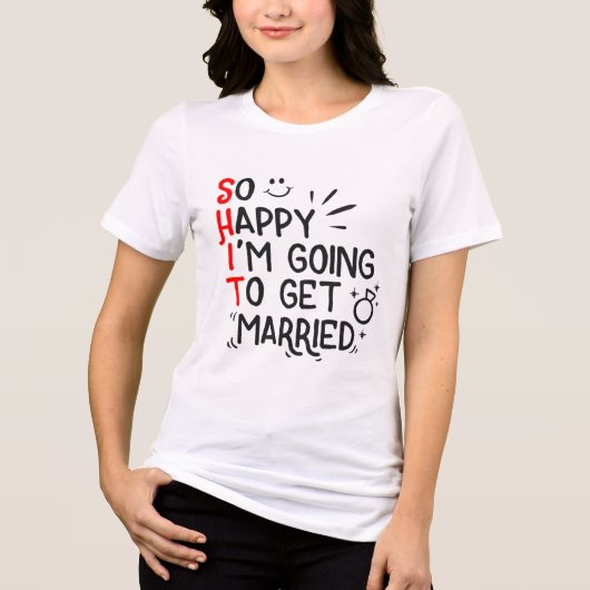 結おもしろい婚笑わされる贈新婦結婚 トライブレンドTシャツ (正面)