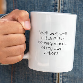 結おもしろい果の同僚トレンディータイポグラフィ ツートーンマグカップ