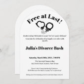 結おもしろい果の自由の離婚 招待状 (正面/裏面)