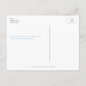 結お洒落び付け日付を保存:青 案内ポストカード (裏面)