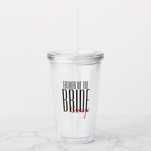結はっきりした婚パーティー「花嫁の父」 アクリルタンブラー (正面)