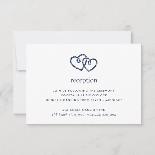 結ばれたハートの受付案内カード 招待状 (正面)