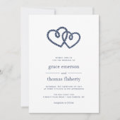 結ばれたハートの結婚式招待状 招待状 (正面)