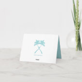 結ばれたヤシの木の熱帯行先の結婚式 サンキューカード (裏面)