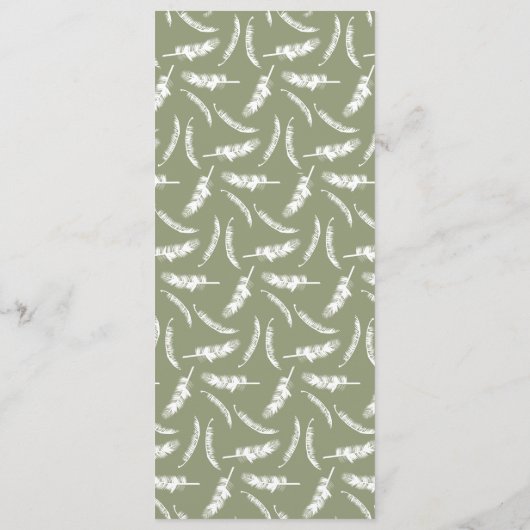 結ばれたヤシの木モダンクラシックのトロピカル結婚ス メニュー (裏面)