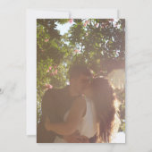 結ばれたヤシの木熱帯結婚式の日付を保存 招待状 (裏面)