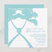 結ばれたヤシの木　トロピカルデスティネーションウェディング 招待状 (正面/裏面)