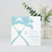 結ばれたヤシの木　トロピカルデスティネーションウェディング 招待状 (スタンド正面)