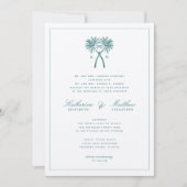 結ばれたヤシの木　トロピカルデスティネーションウェディング 招待状 (正面)