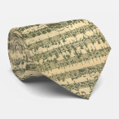 結ばれたChaconne Bach音楽原稿 ネクタイ (ロール)