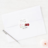 結ばれる さくらんぼ 結婚式のお礼 ラウンドシール (封筒)