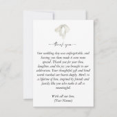 結びエレガント目の写真を結ぶ白い結婚弓 サンキューカード (正面)