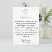 結びエレガント目の写真を結ぶ白い結婚弓 サンキューカード (スタンド正面)