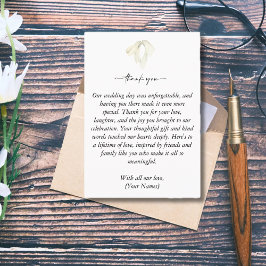 結びエレガント目の写真を結ぶ白い結婚弓 サンキューカード