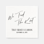 結びエレガント目を結びシンプルた手書き文字 スタンダードカクテルナプキン (正面)