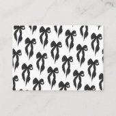 結びエレガント目を結ぶ黒弓ブライダルシャワー エンクロージャーカード (裏面)