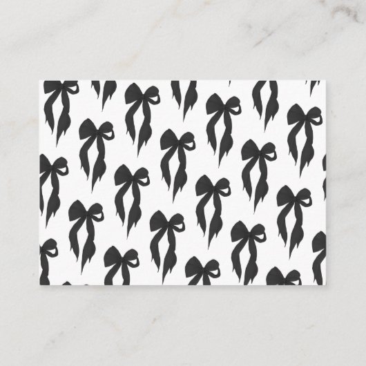 結びエレガント目を結ぶ黒弓ブライダルシャワー エンクロージャーカード (裏面)