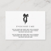 結びエレガント目を結ぶ黒弓ブライダルシャワー エンクロージャーカード (正面)