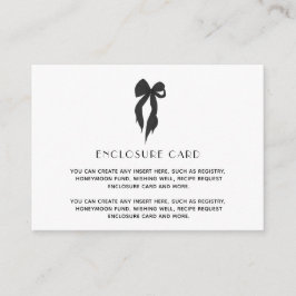 結びエレガント目を結ぶ黒弓ブライダルシャワー エンクロージャーカード