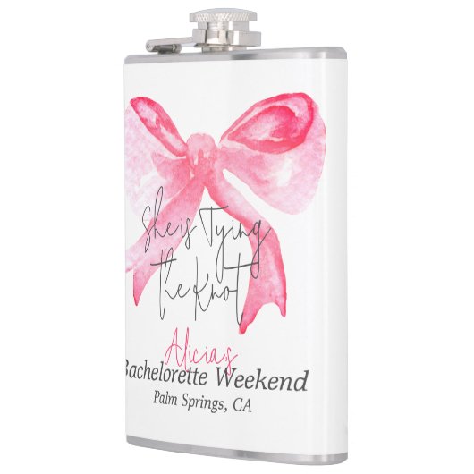 結びエレガント目ピンクの弓バチェロレッテ フラスク (左)