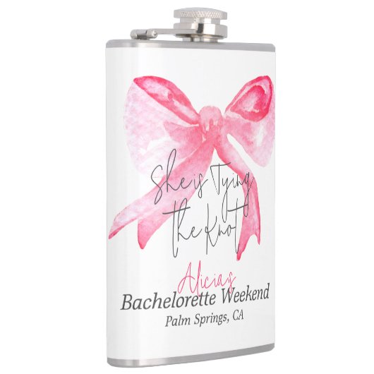 結びエレガント目ピンクの弓バチェロレッテ フラスク (右)