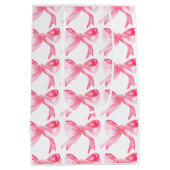 結びエレガント目ピンクボウブライダルシャワー ミディアムペーパーバッグ (裏面)