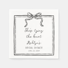 結びシンプル目ナプキンを結ぶ手描き靴 スタンダードカクテルナプキン