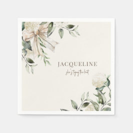 結びパーソナライズされた目シャワーを結ぶクリーム スタンダードカクテルナプキン